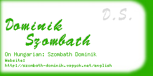 dominik szombath business card